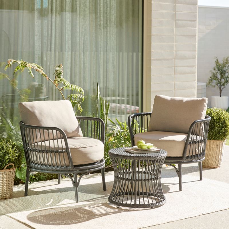 Bondi Black & Taupe Outdoor Lounge Set