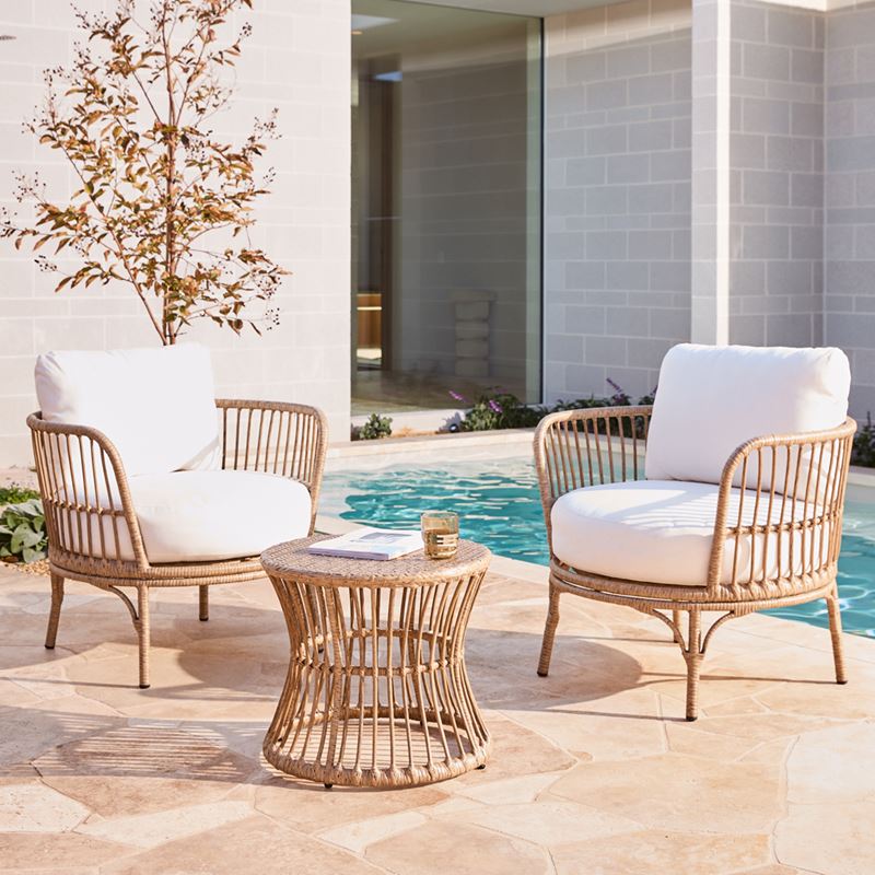 Bondi Natural & White Outdoor Lounge Set