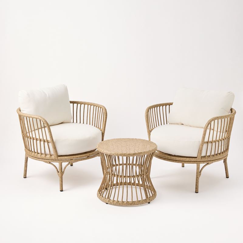 Bondi Natural & White Outdoor Lounge Set