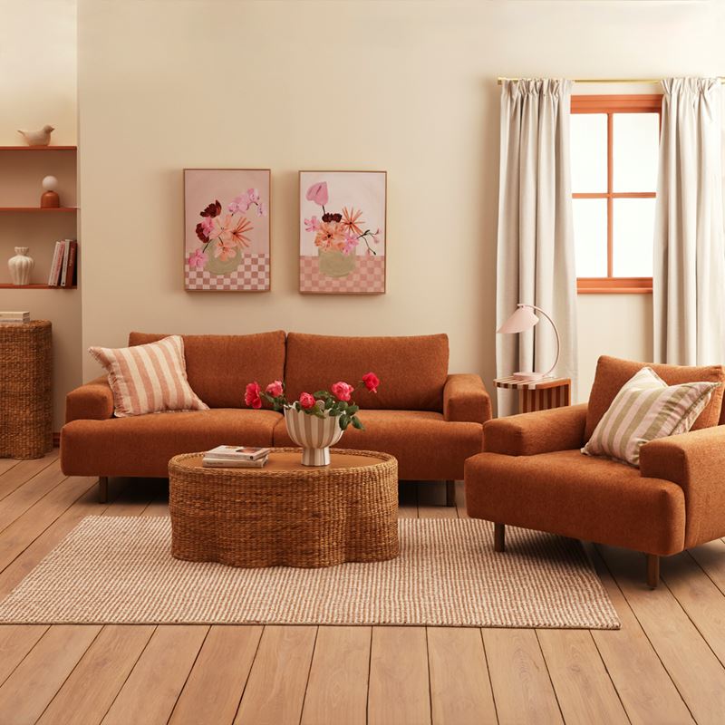 Colorado Terracotta 1 Seater Sofa