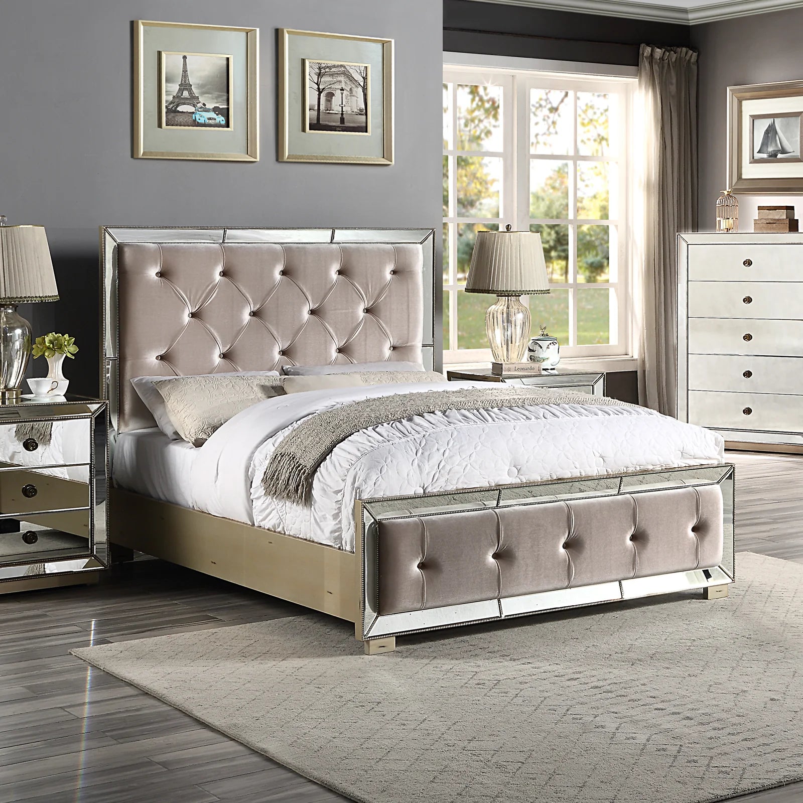 Grayson Velvet Bedframe - Queen