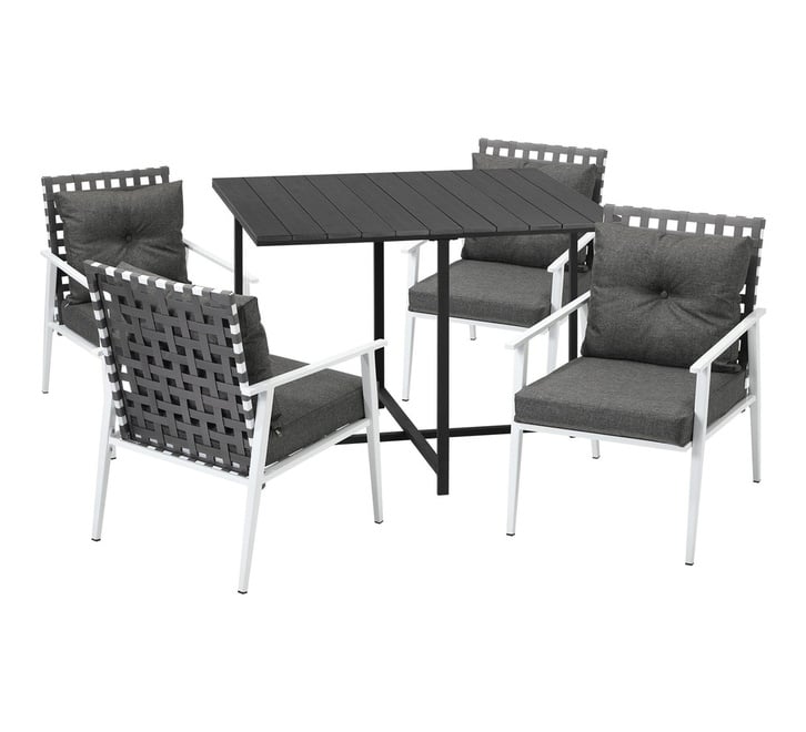 Veda 4 Seater Black Outdoor Dining Set