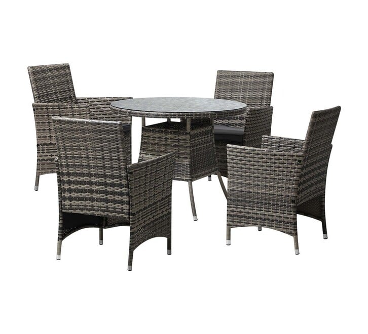 Rovello 4 Seater Grey Outdoor Dining Set